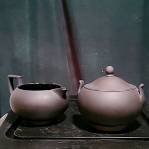 Matte Black Wedgwood Cream & Sugar Set